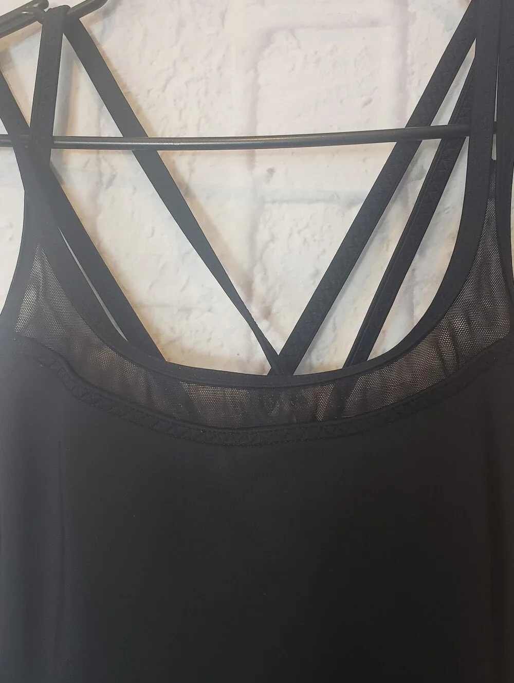 LAND'S END Black Strappy Tankini Top Swimsuit 6